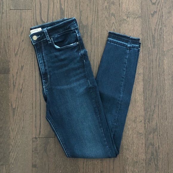 Zara High-Waisted Dark Blue Skinny Jeans - Picture 3 of 5
